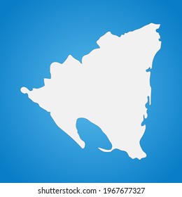 Highly detailed Nicaragua map with borders isolated on background