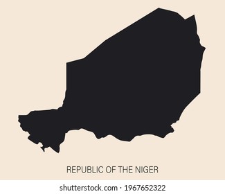 Highly detailed Niger map with borders isolated on background
