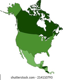 Mapa político altamente detallado de Norteamérica