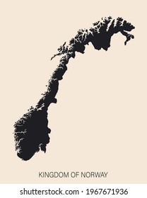 Highly detailed Norway map with borders isolated on background