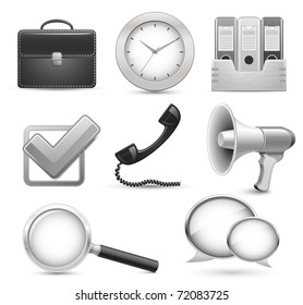 Highly detailed office icons for business web site