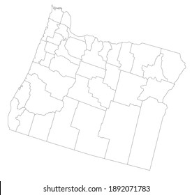 Highly Detailed Oregon Blind Map.