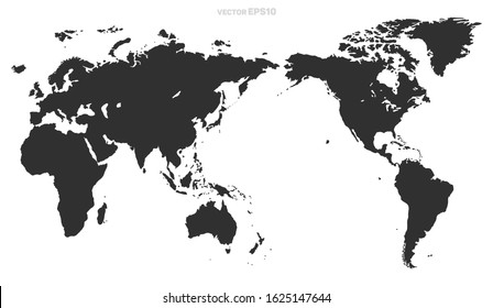 Highly detailed and organized world map isolated on white background. World map for web site, design, cover, iconographics. World map vector illustration.