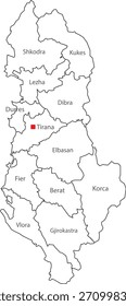 Mapa esquemático altamente detallado con los nombres de sus ciudades 