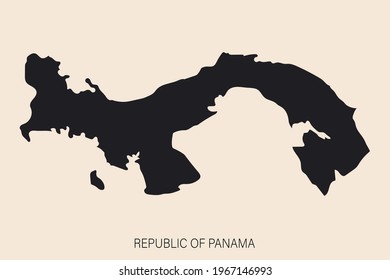 Highly detailed Panama map with borders isolated on background