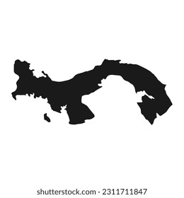 Highly detailed Panama map with borders isolated on background