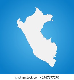 Highly detailed Peru map with borders isolated on background