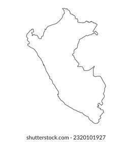 Sehr detaillierte Peru-Karte mit Rändern einzeln auf Hintergrund