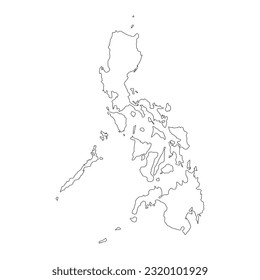 Highly detailed Philippines map with borders isolated on background