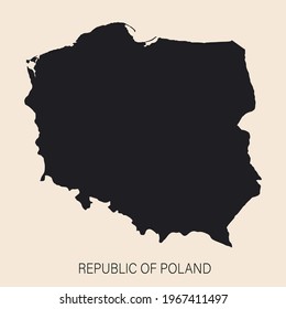 Highly detailed Poland map with borders isolated on background