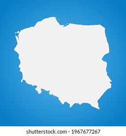 Highly detailed Poland map with borders isolated on background
