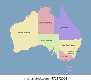 Highly detailed political Australia map 