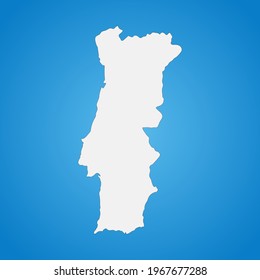 Highly detailed Portugal map with borders isolated on background
