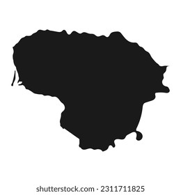 Highly detailed Republic of Lithuania map with borders isolated on background