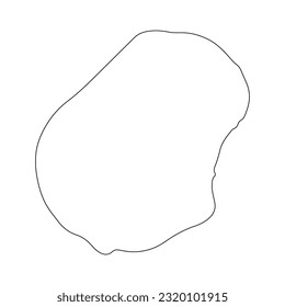 Highly detailed Republic of Nauru map with borders isolated on background