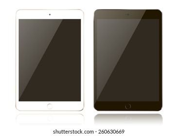 Highly detailed responsive two realistic tablet on white background. Vector illustration EPS10