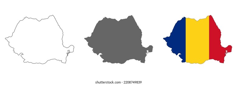 Highly Detailed Romania Map Borders Isolated Stock Vector Royalty Free