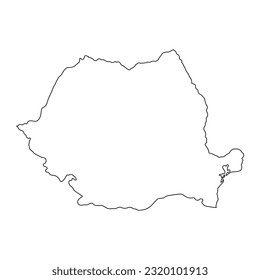 Highly detailed Romania map with borders isolated on background
