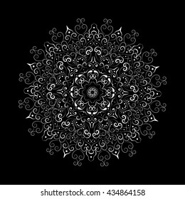 Highly detailed round mandala. Vector illustration.
