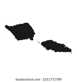 Highly detailed Samoa map with borders isolated on background