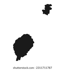 Highly detailed Sao Tome and Principe map with borders isolated on background