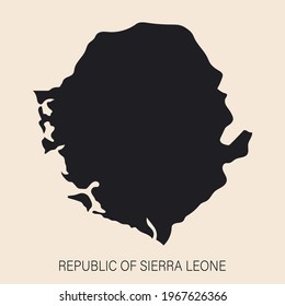 Highly detailed Sierra Leone map with borders isolated on background