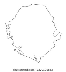 Highly detailed Sierra Leone map with borders isolated on background