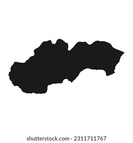 Highly detailed Slovakia map with borders isolated on background