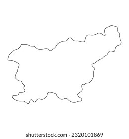Highly detailed Slovenia map with borders isolated on background