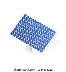 Highly Detailed Solar Panel. Modern Alternative Eco Green Energy. Vector stock illustration.