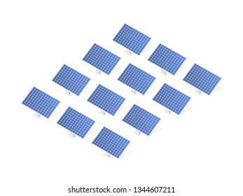 Highly Detailed Solar Panel. Modern Alternative Eco Green Energy. Vector stock illustration.
