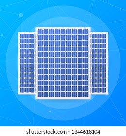 Highly Detailed Solar Panel. Modern Alternative Eco Green Energy. Vector stock illustration.