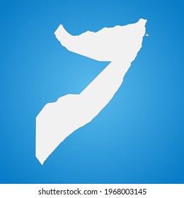 Highly detailed Somalia map with borders isolated on background