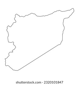 Highly detailed Syria map with borders isolated on background
