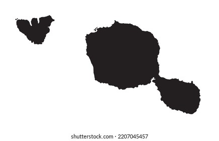 Highly Detailed Tahiti Silhouette map.