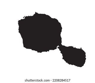 Highly Detailed Tahiti Silhouette map.