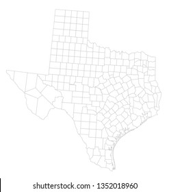 Highly Detailed Texas Blind Map.
