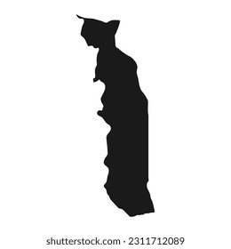 Highly detailed Togo map with borders isolated on background
