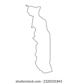 Highly detailed Togo map with borders isolated on background