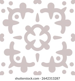 A highly detailed traditional tile pattern with ornamental motifs and soft earthy colors.