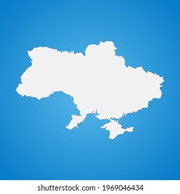 Sehr detaillierte ukrainische Karte mit Grenzen einzeln auf Hintergrund
