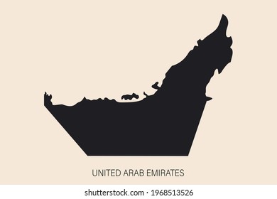Highly detailed United Arab Emirates map with borders isolated on background