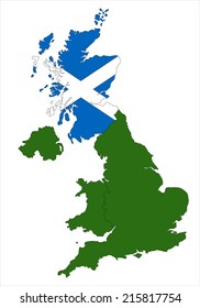 Highly detailed United Kingdom and Scotland map.