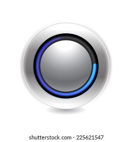 highly detailed upload button over white background