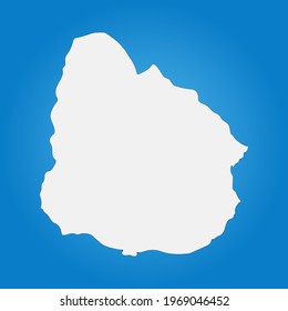 Highly detailed Uruguay map with borders isolated on background