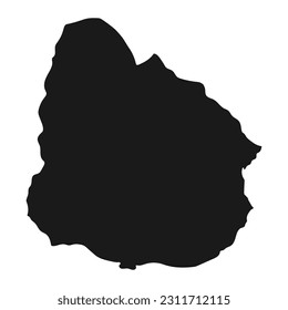 Highly detailed Uruguay map with borders isolated on background