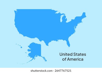Highly detailed USA map with flat color vector. Easy to edit.