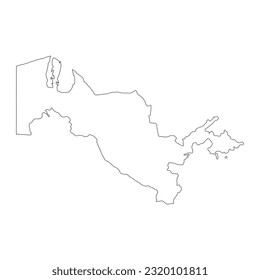 Highly detailed Uzbekistan map with borders isolated on background