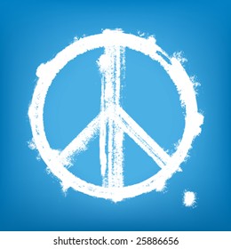 Highly detailed vector illustration of painted peace sign.