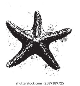 highly detailed vector illustration of a starfish in vintage engraving style, ideal for nautical, marine life, and ocean-themed designs